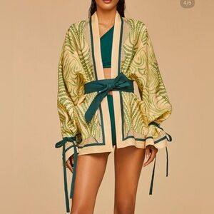 Fe Noel Green Ritual Cinched Lounge Robe Sz XL
